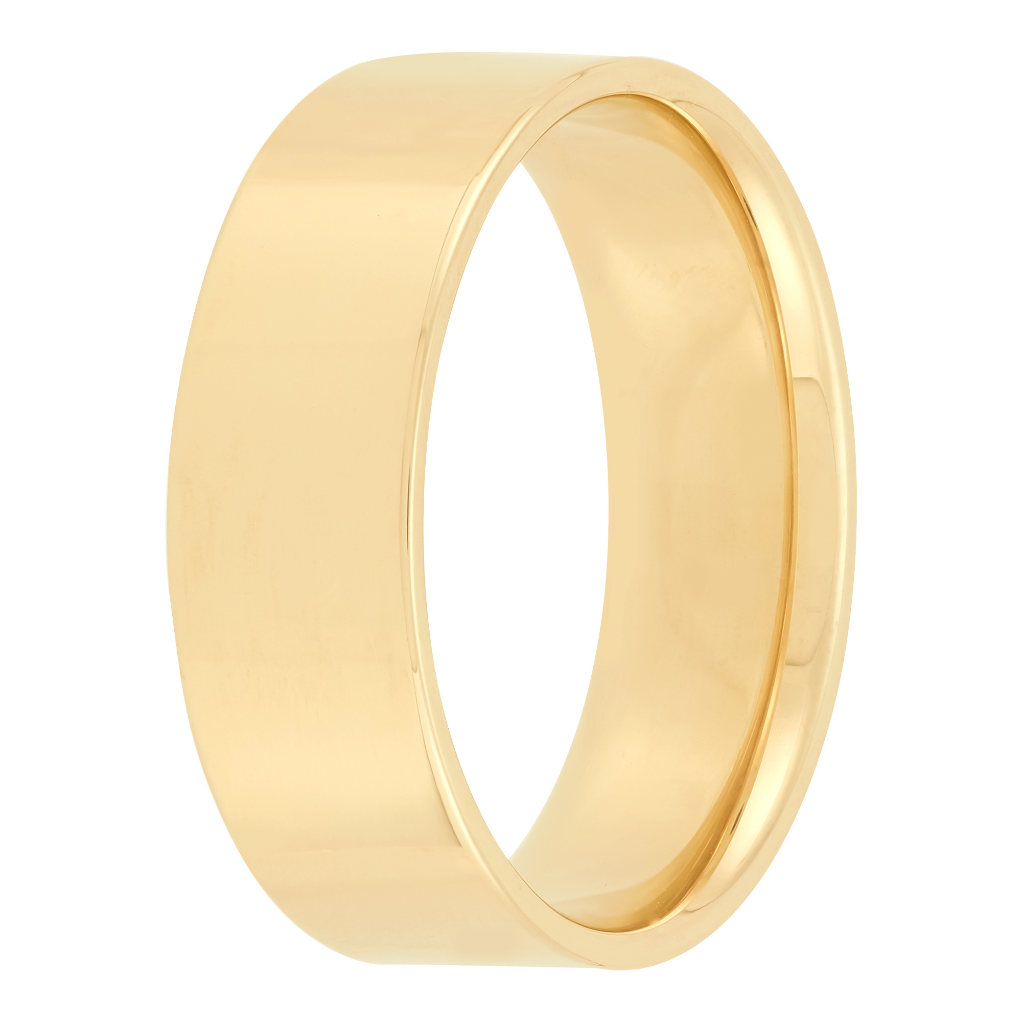 Yellow Gold Polished Pipe Comfort Fit 7mm Band 18K