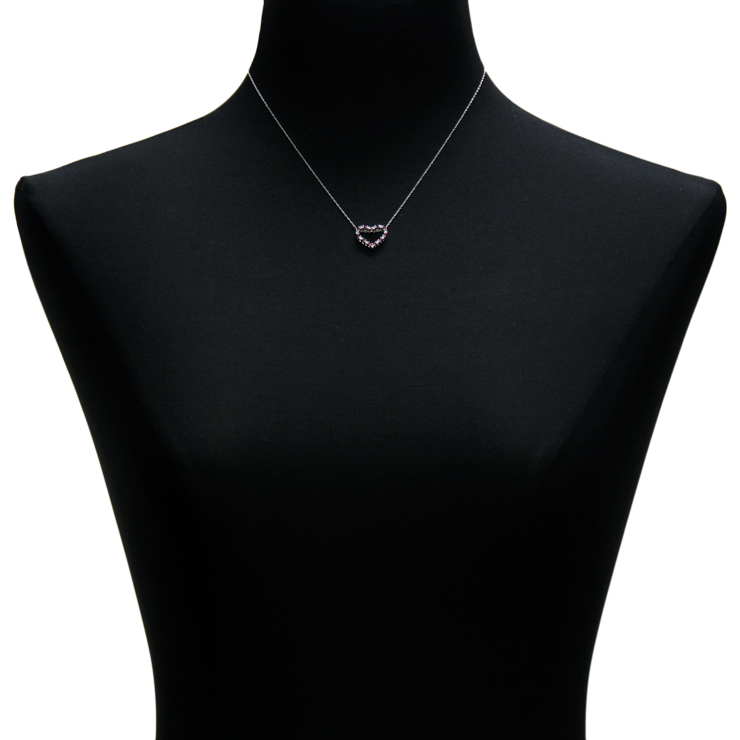 Ruby & Diamond Heart Pendant 14K