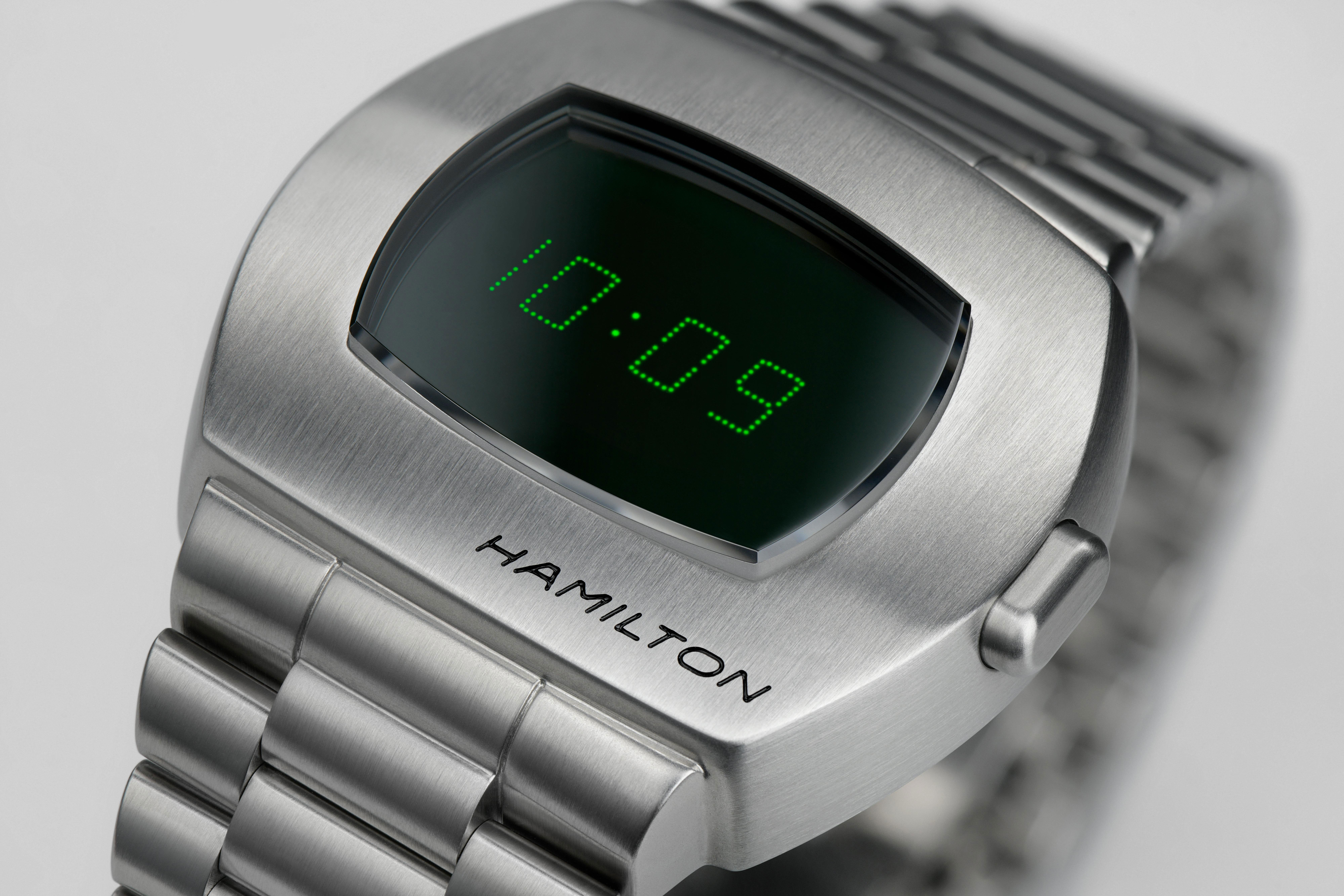 Hamilton American Classic PSR Digital Quartz Black Dial Watch, 41mm x 35mm