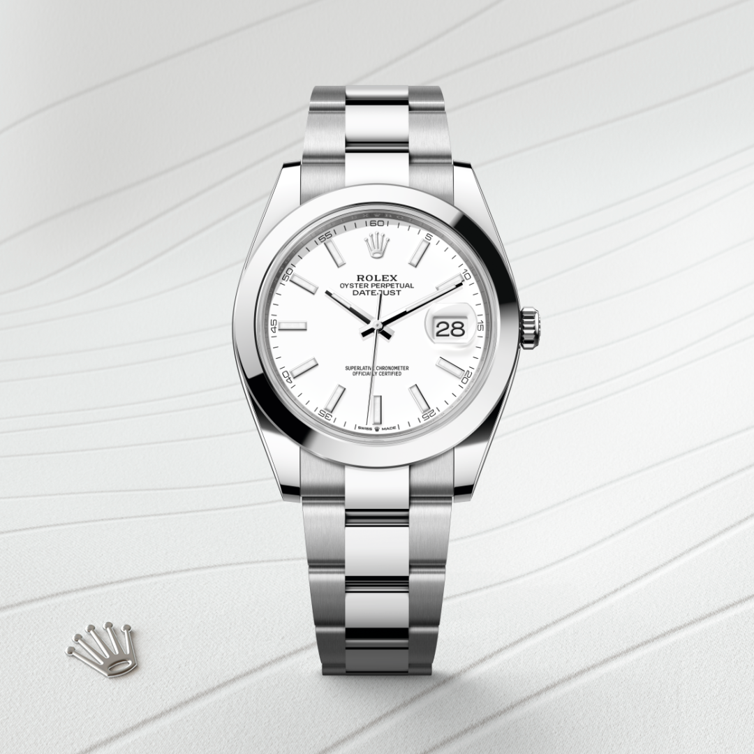 rolex datejust in oystersteel, m126300-0005 - watch with background color - ben bridge