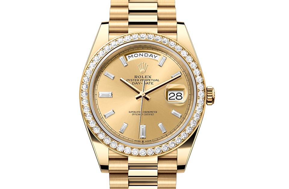 Rolex Day-Date 40 Day-Date Oyster, 40 mm, yellow gold and diamonds - M228348RBR-0002 at Ben Bridge