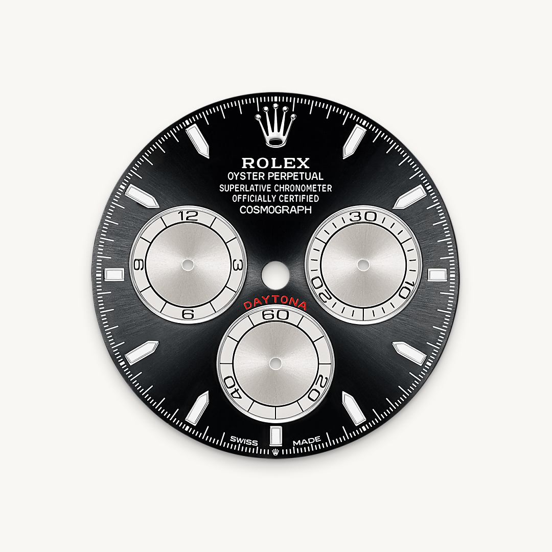 rolex cosmograph daytona in 18 ct white gold, m126509-0001 - bright black and steel dial - ben bridge