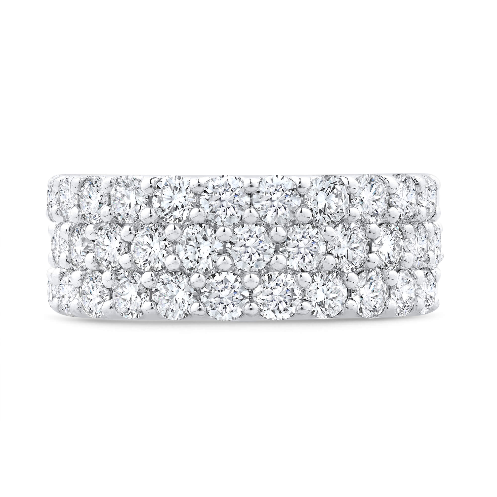 Bella Ponte Three-Row Tiger Set Diamond Bridal Ring, 14K White Gold
