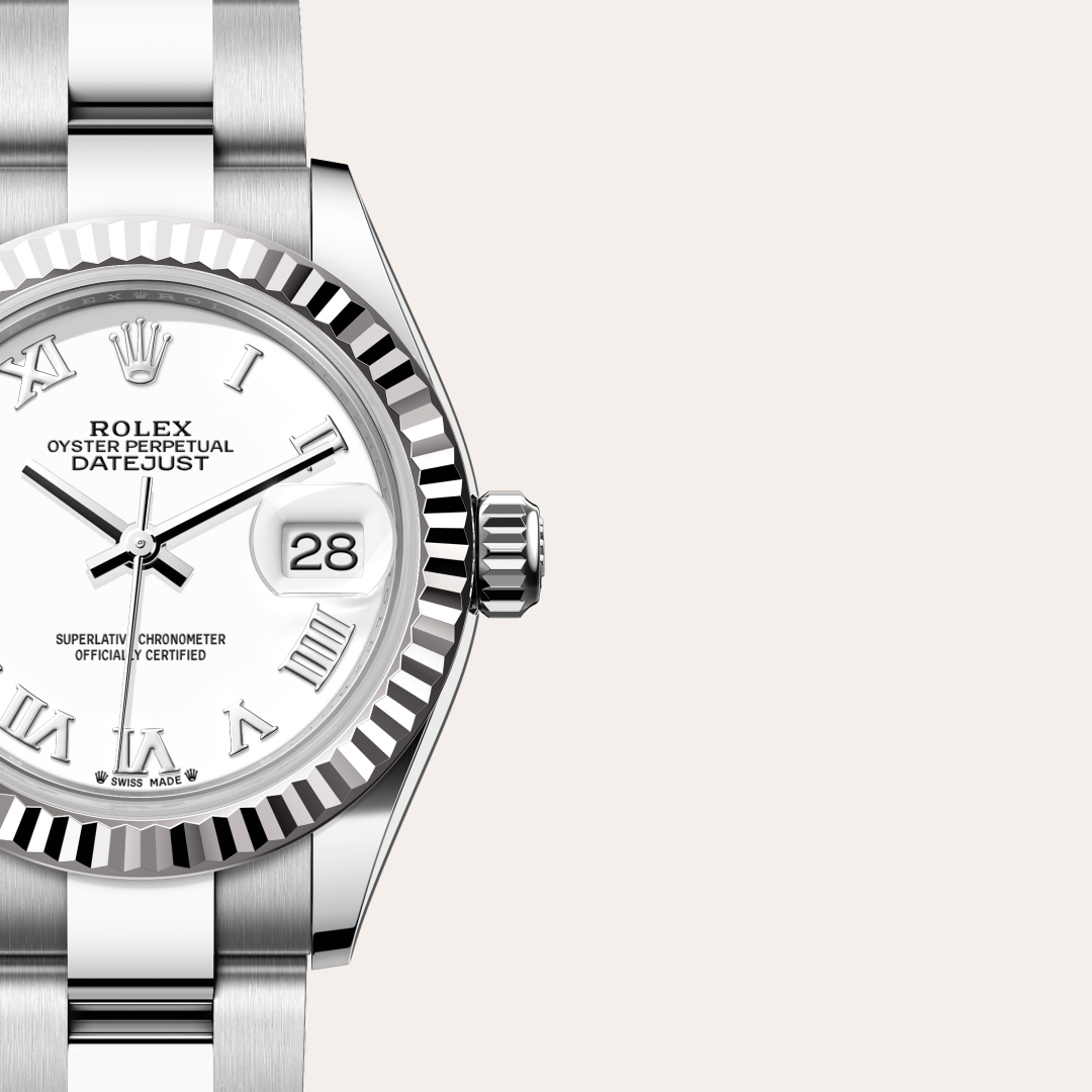 rolex lady-datejust in white rolesor - combination of oystersteel and white gold, m279174-0020 - watch dial - ben bridge