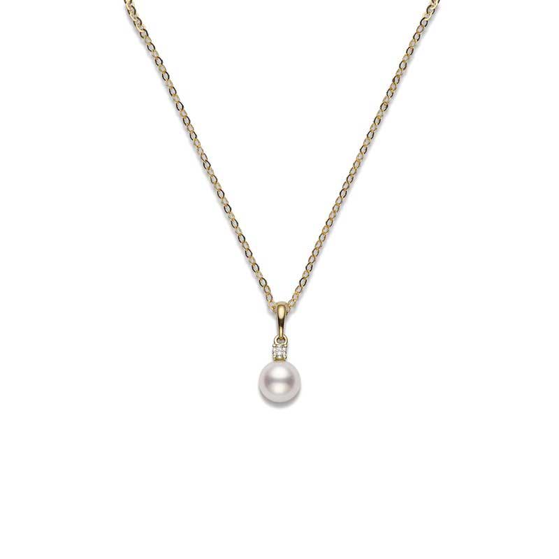 Mikimoto Akoya Cultured Pearl & Diamond Necklace 18K - PPS602DK | Ben ...