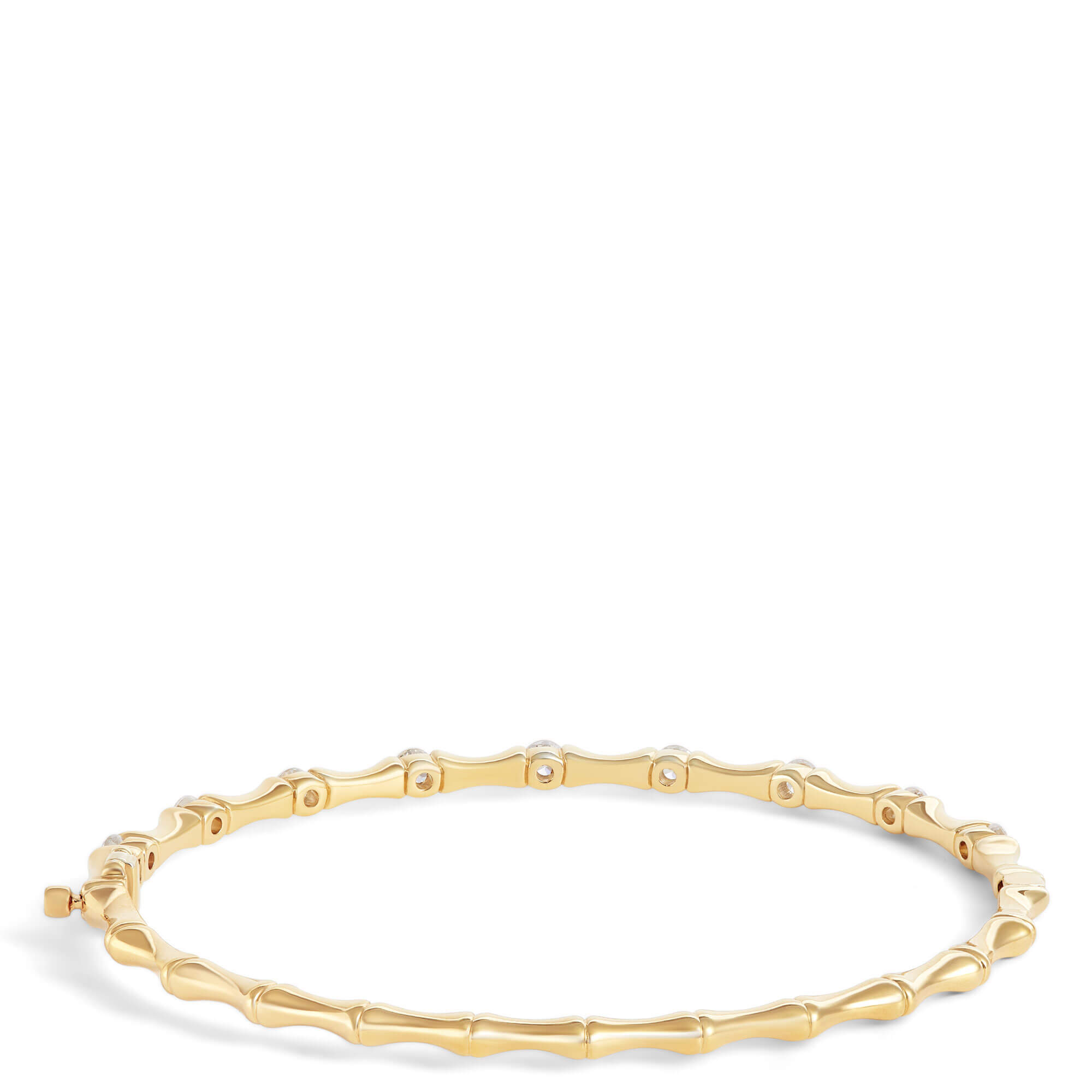 Ben Bridge Signature Hinged Diamond Bangle Bracelet, 18K Yellow Gold