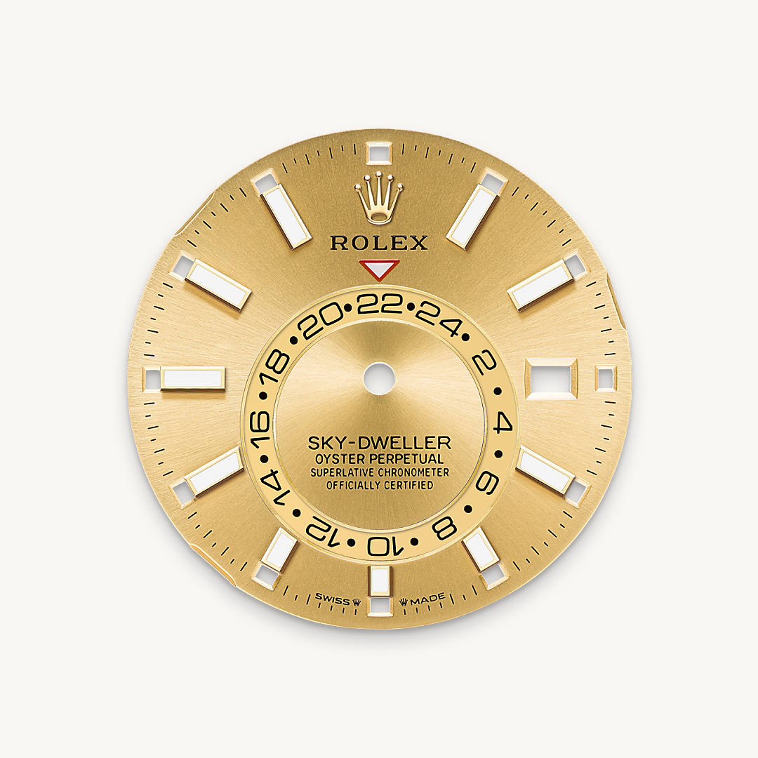 rolex sky-dweller in yellow rolesor - combination of oystersteel and yellow gold, m336933-0001 - champagne-colour dial - ben bridge