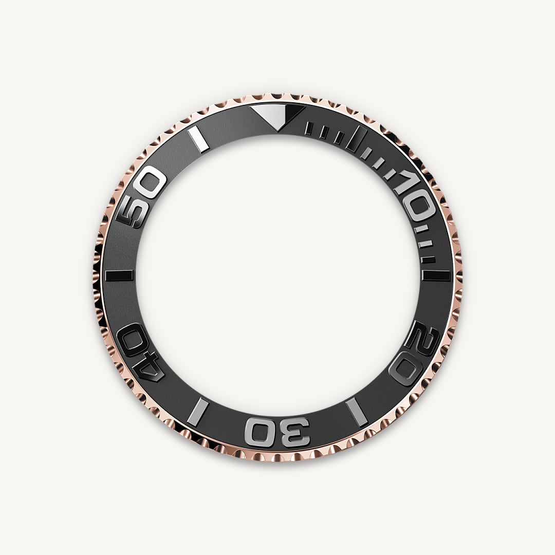 rolex yacht-master in 18 ct everose gold, m126655-0002 - bidirectional rotatable bezel - ben bridge