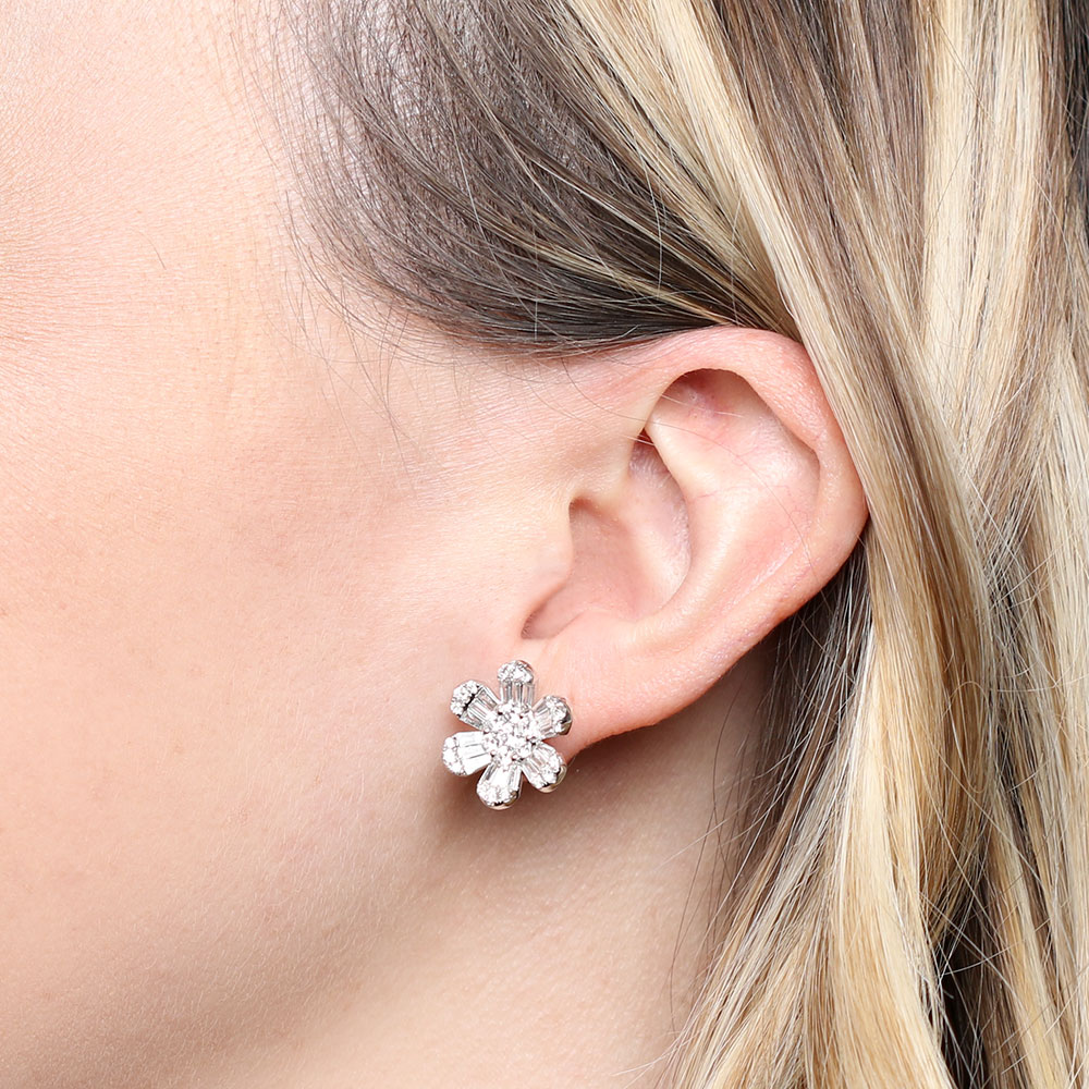 Ben Bridge Jewelers Women's Flower Screwback Earrings