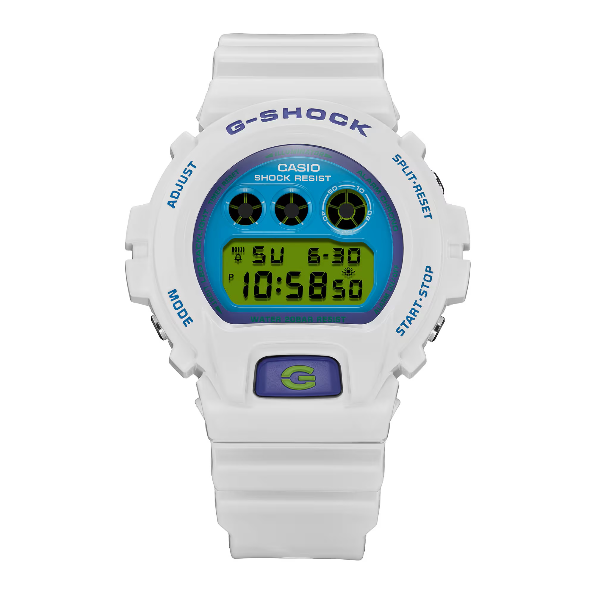 G-Shock 6900 Series Digital Blue Dial Watch, 50mm