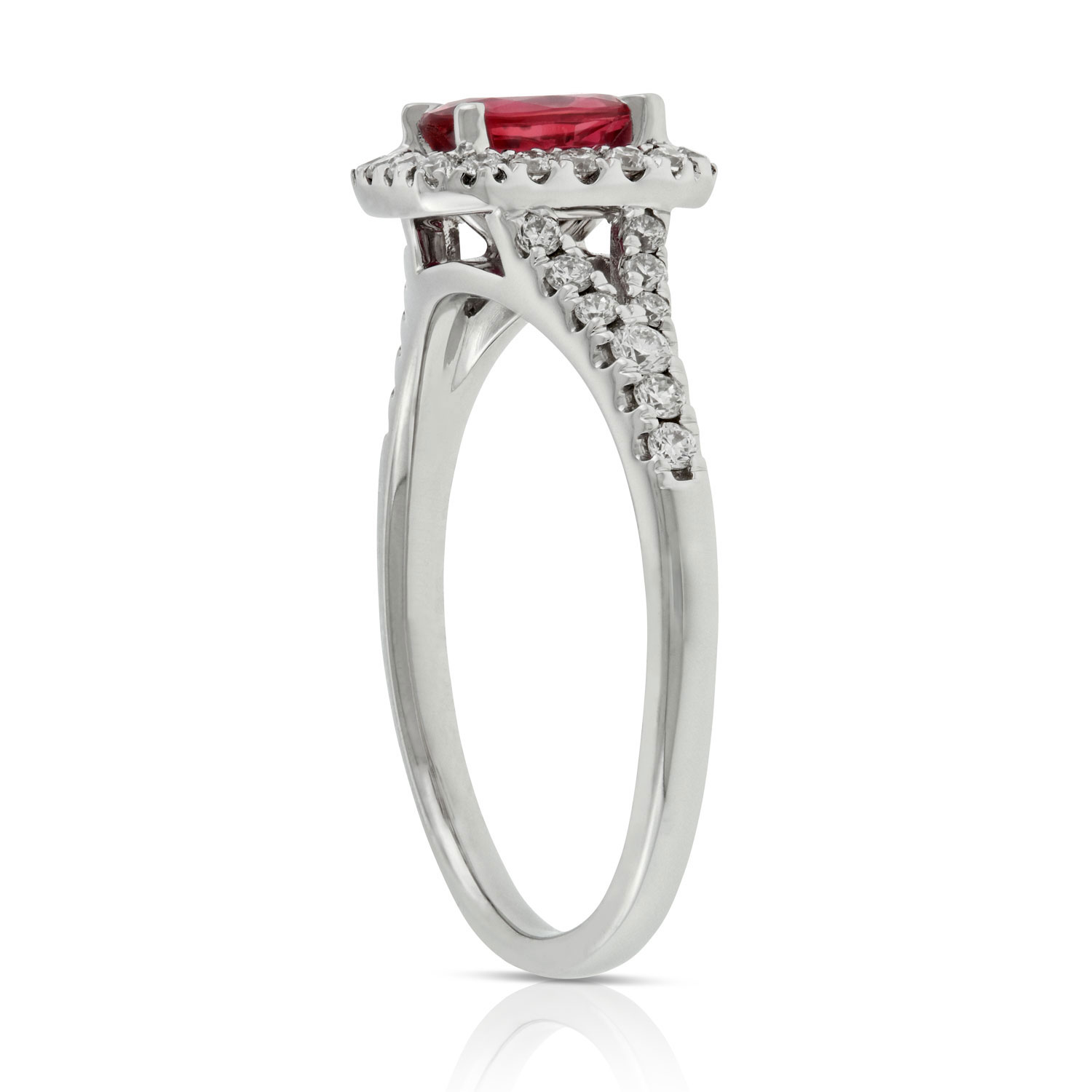Oval Ruby & Diamond Ring 14K