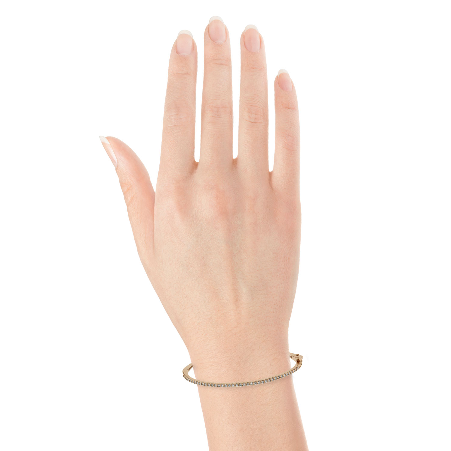 Rose Gold Diamond Bangle Bracelet 14K