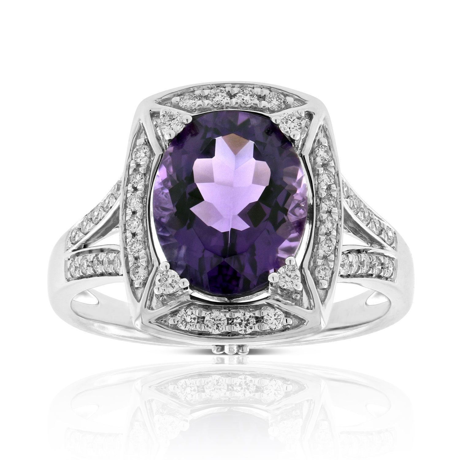 Amethyst & Diamond Ring 14K Ben Bridge Jeweler