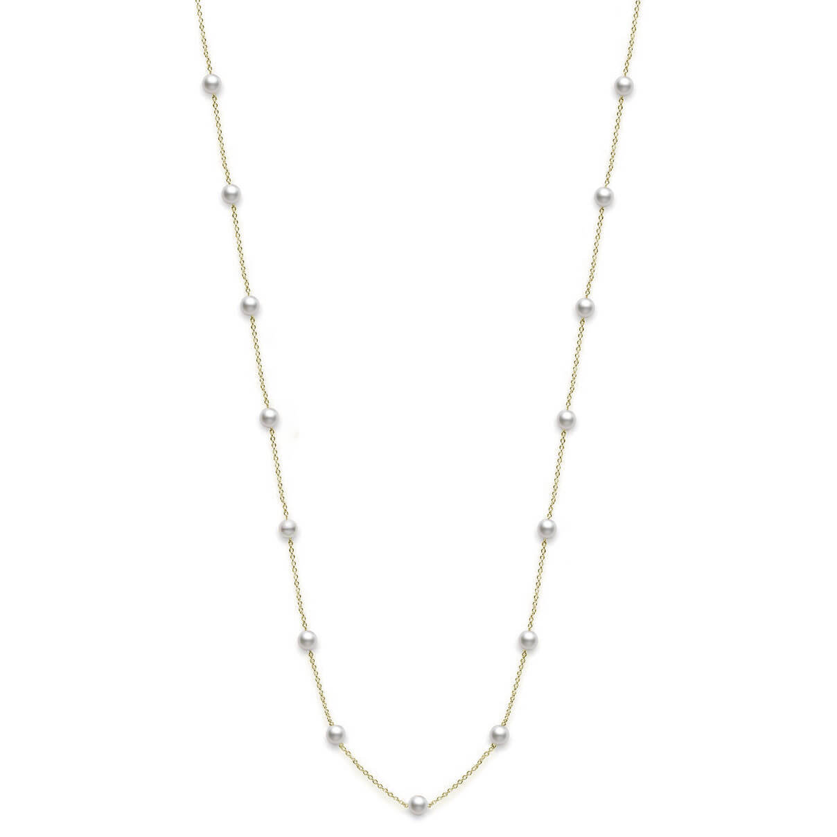 Mikimoto Akoya Cultured Pearl Station Necklace 18K, 32" - PCL2K | Ben