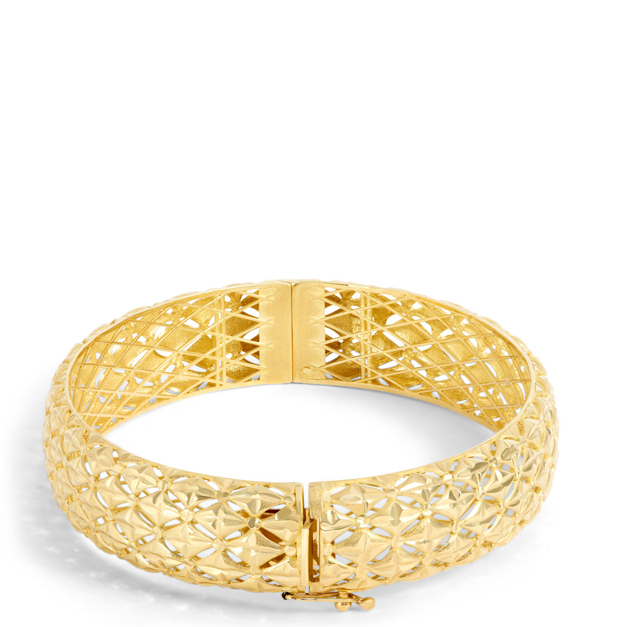 Toscano Lattice Bangle, 14K Yellow Gold