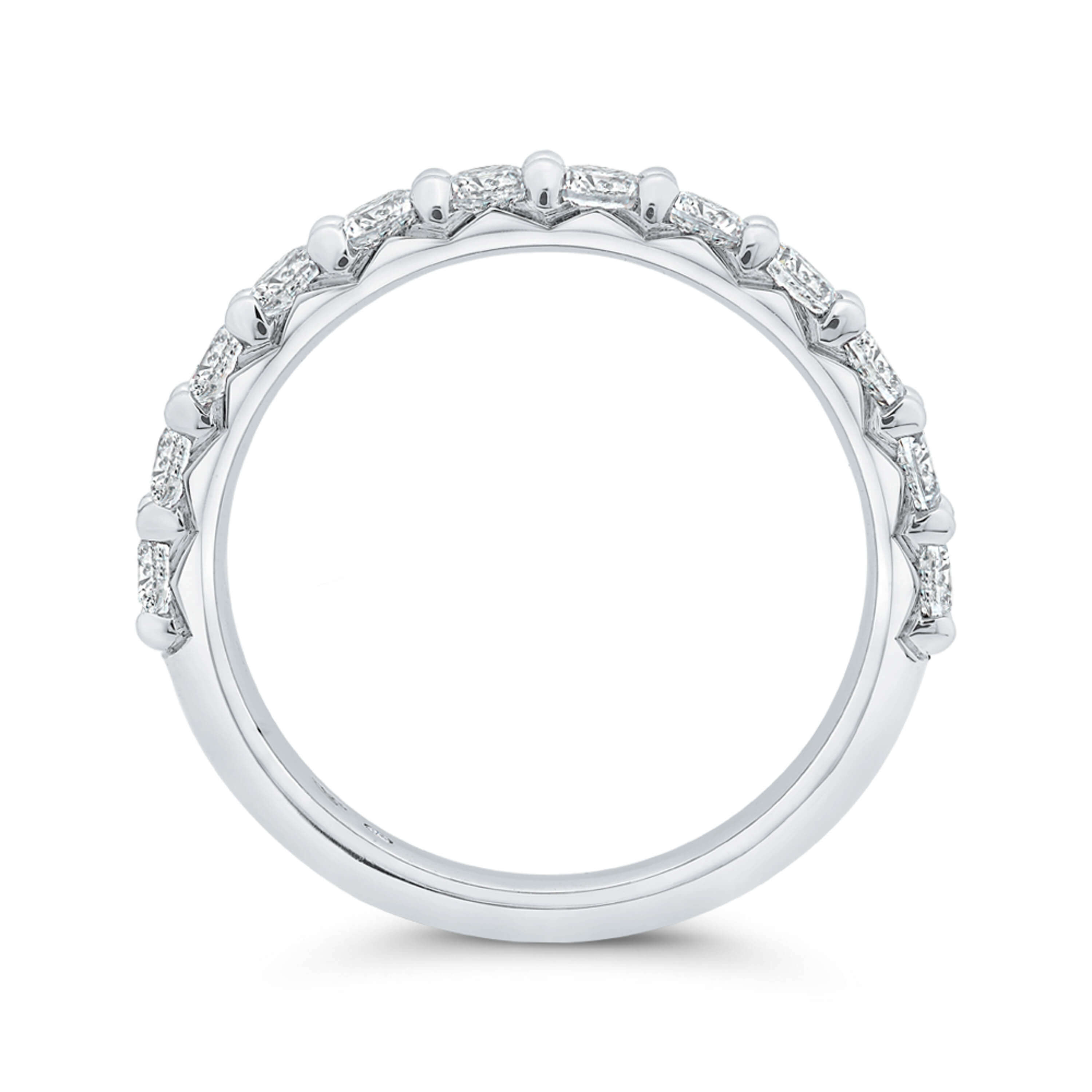 Bella Ponte French Pave Diamond and Platinum Bridal Ring, 1 ctw