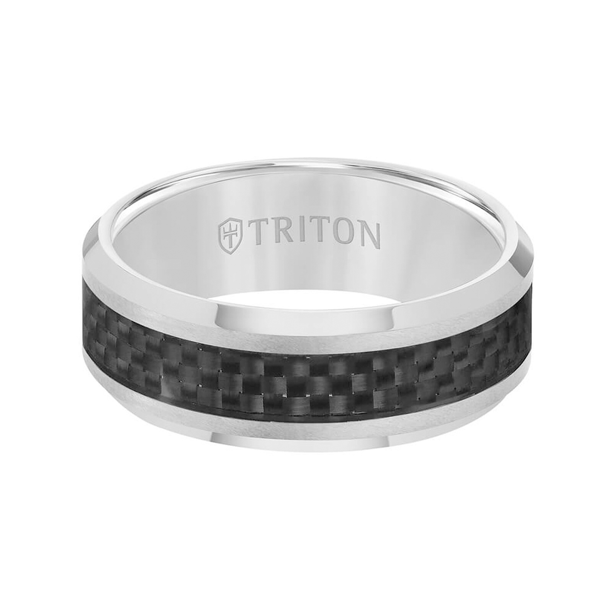 TRITON Contemporary Comfort Fit Carbon Fiber Band in Grey Tungsten, 8 mm&nbsp;