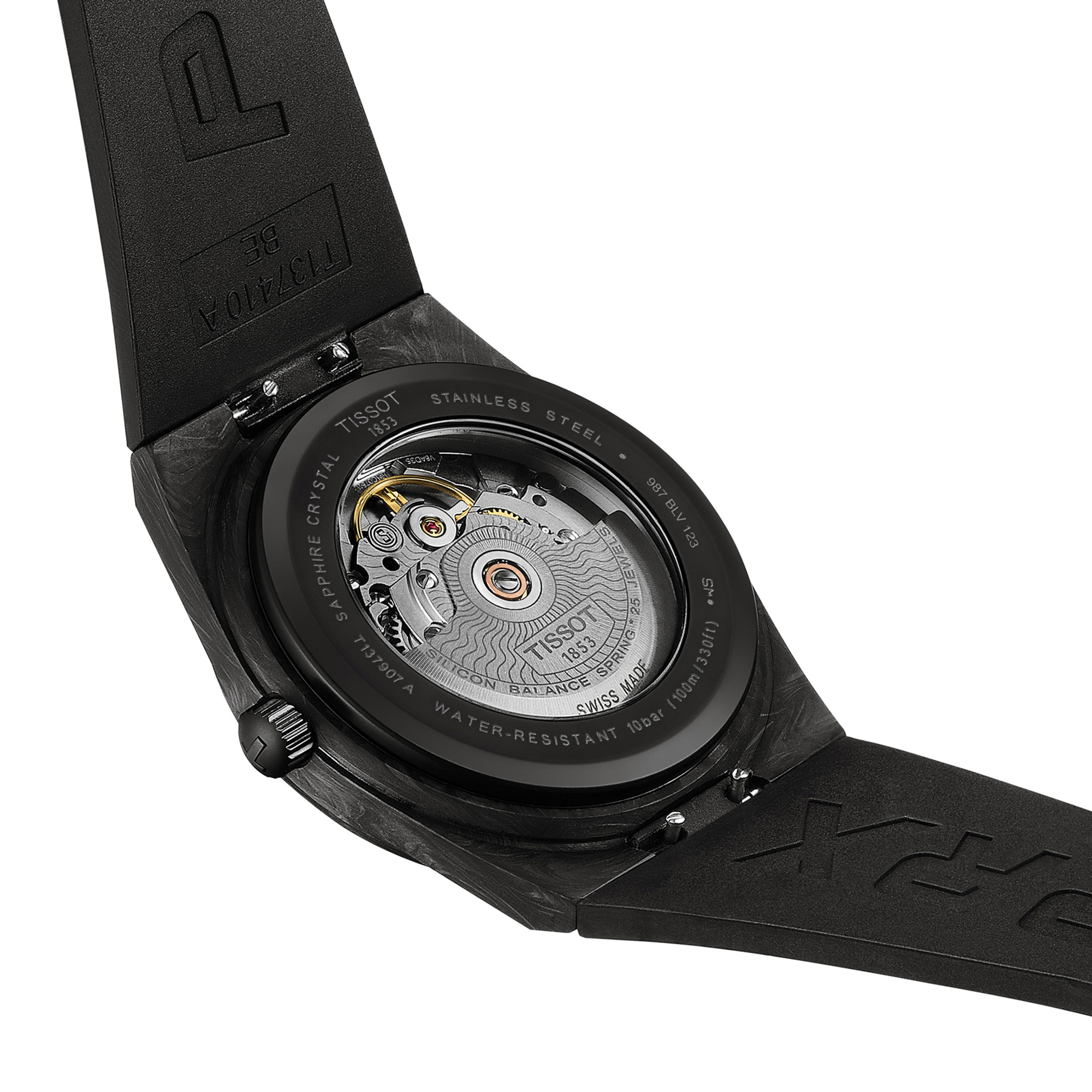 TISSOT PRX Carbon Black Dial Watch, 40.5mm