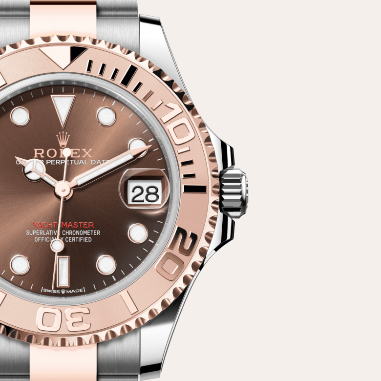 rolex yacht-master in everose rolesor - combination of oystersteel and everose gold, m268621-0003 - watch dial - ben bridge