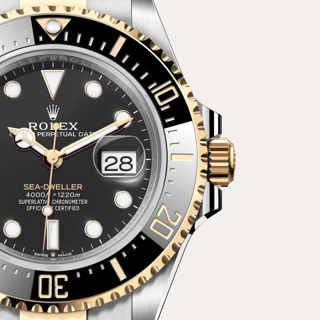 rolex sea-dweller in yellow rolesor - combination of oystersteel and yellow gold, m126603-0001 - watch dial - ben bridge