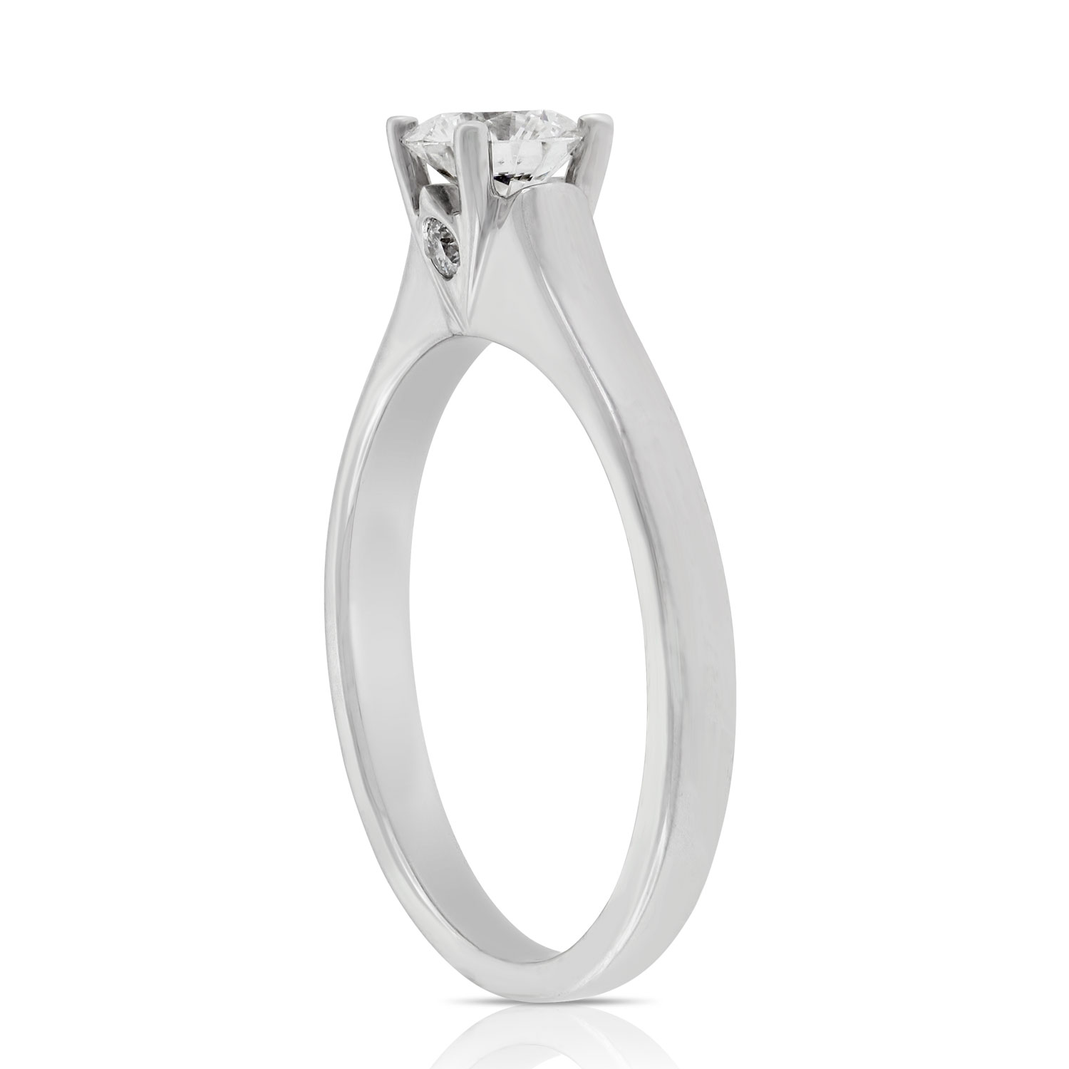 Ben Bridge Signature Diamond Engagement 18K White  Gold Ring