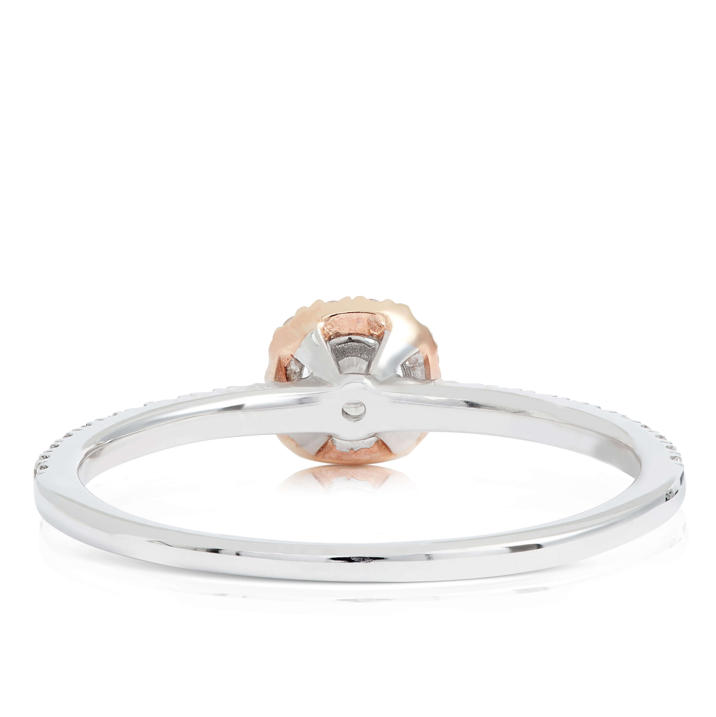 Two-Tone Diamond Halo Ring 14K