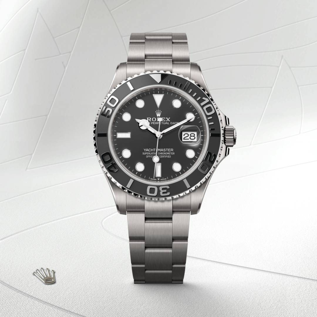 rolex yacht-master in rlx titanium, m226627-0001 - watch with background color - ben bridge