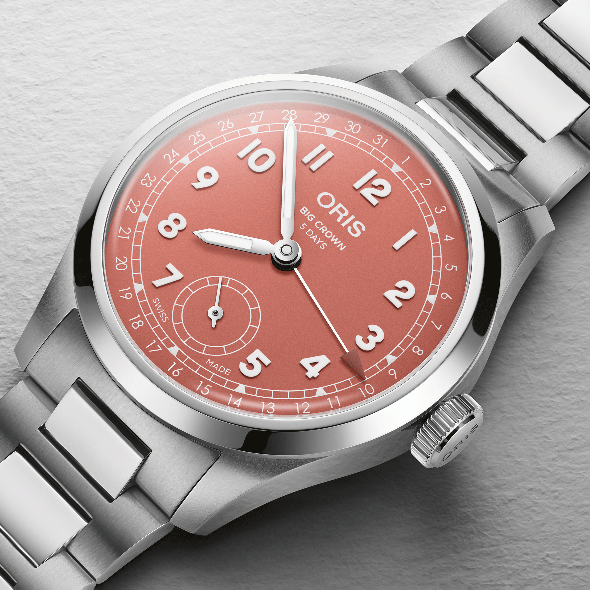 Oris Big Crown Pointer Date Calibre 403 Red Dial Watch, 40mm