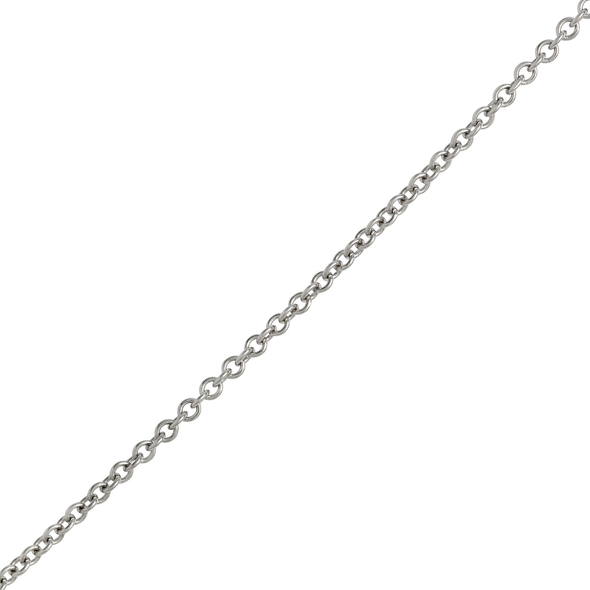 Classic Round Sapphire and Diamond Necklace, 1 Carat Total Weight, 18K White Gold