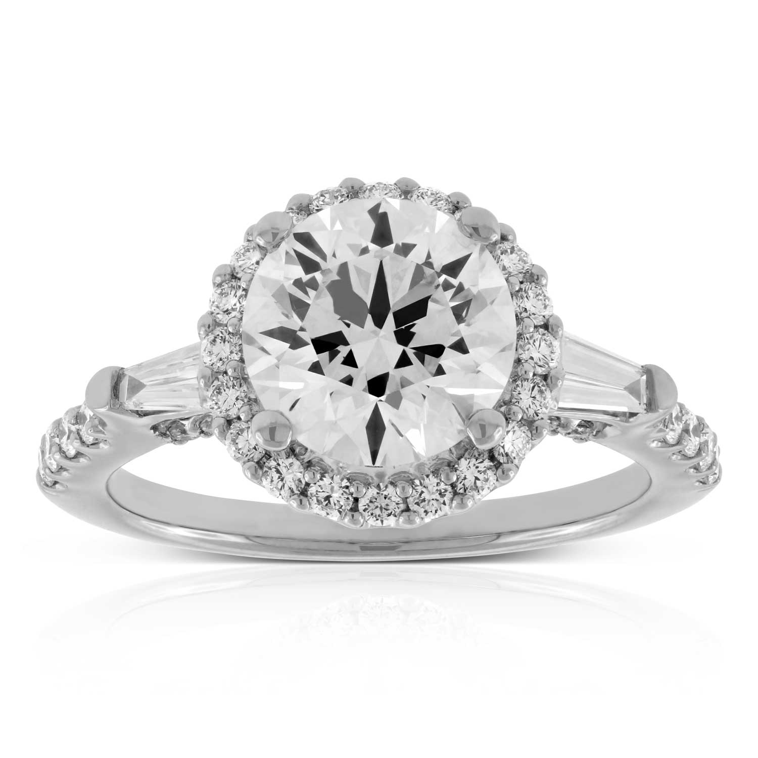 Halo Diamond Engagement Ring 18K, 2.1 ct. Center | Ben ...