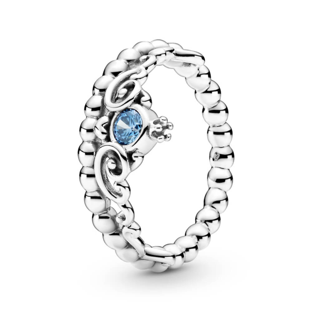 Pandora Disney Cinderella Blue Crystal Tiara Ring