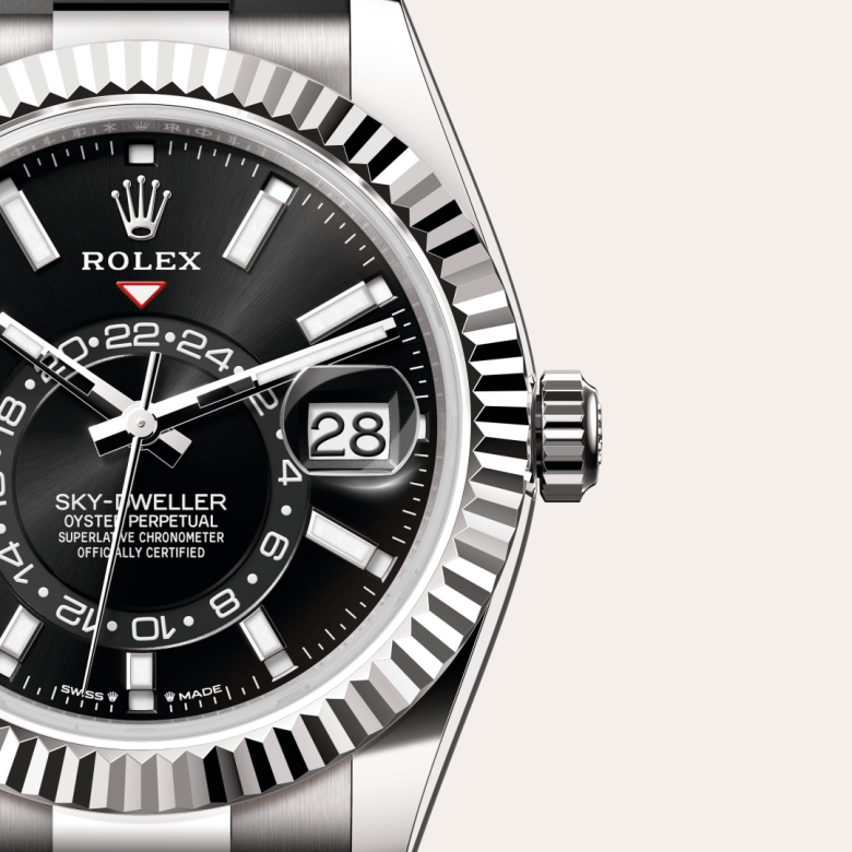 rolex sky-dweller in 18 ct white gold, m336239-0002 - watch dial - ben bridge