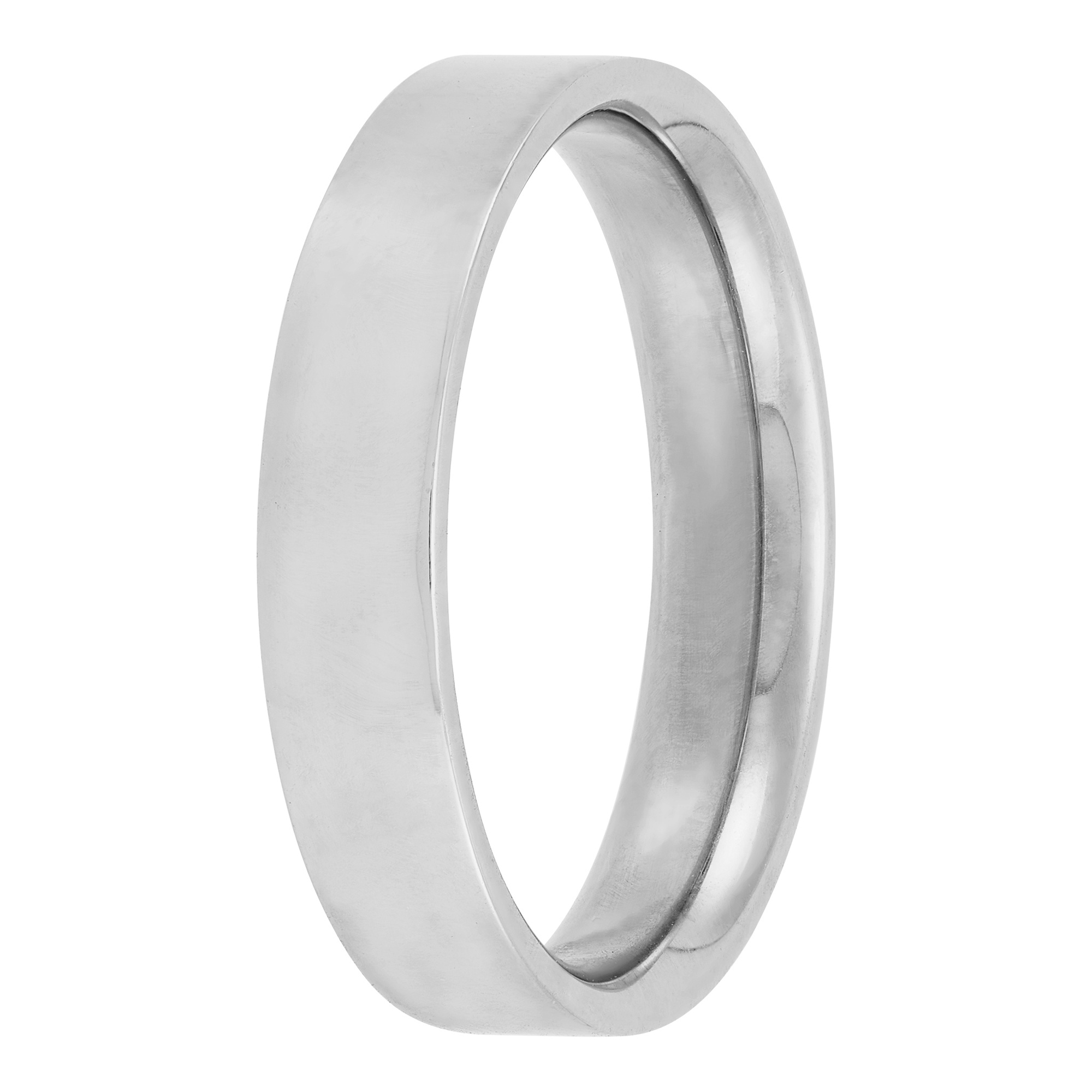 White Gold Polished Pipe Comfort Fit 4mm Band 18K