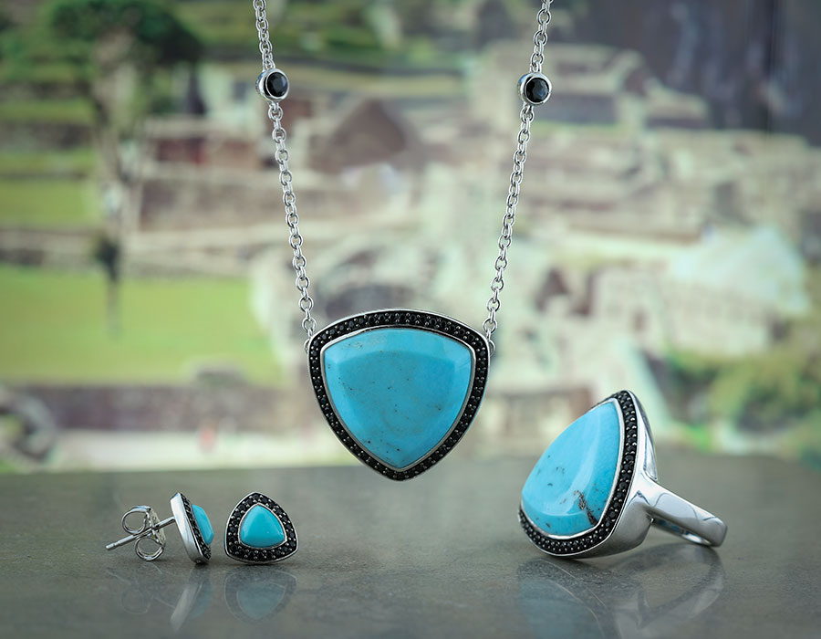 Turquoise & Black Sapphire Necklace