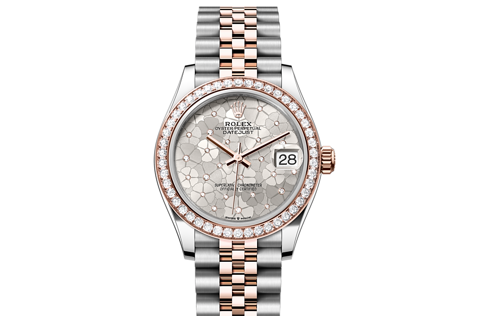 Rolex Datejust 31 Datejust Oyster, 31 mm, Oystersteel, Everose gold and diamonds - M278381RBR-0032 at Ben Bridge