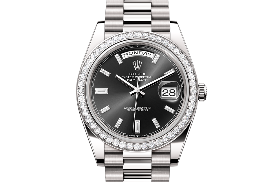 Rolex Day-Date 40 Day-Date Oyster, 40 mm, white gold and diamonds - M228349RBR-0003 at Ben Bridge