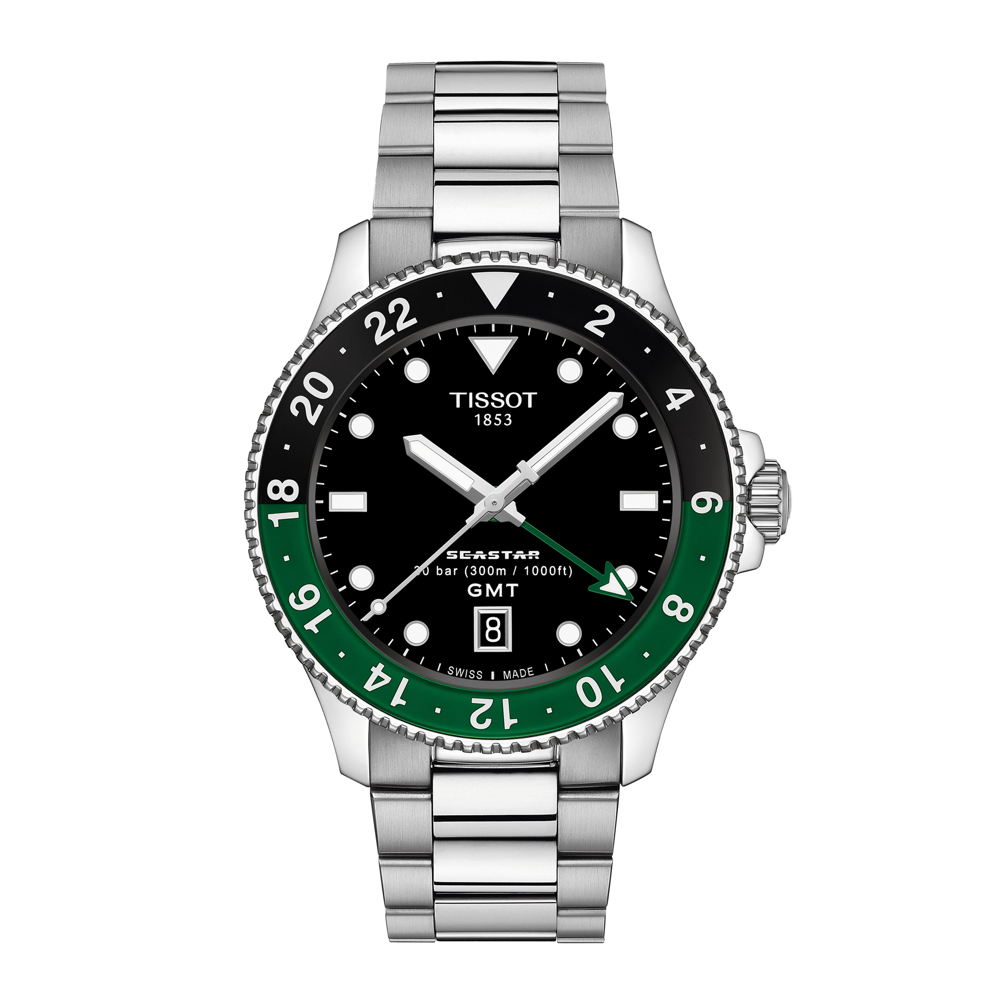 TISSOT Seastar 1000 GMT Black Dial Watch, 40mm