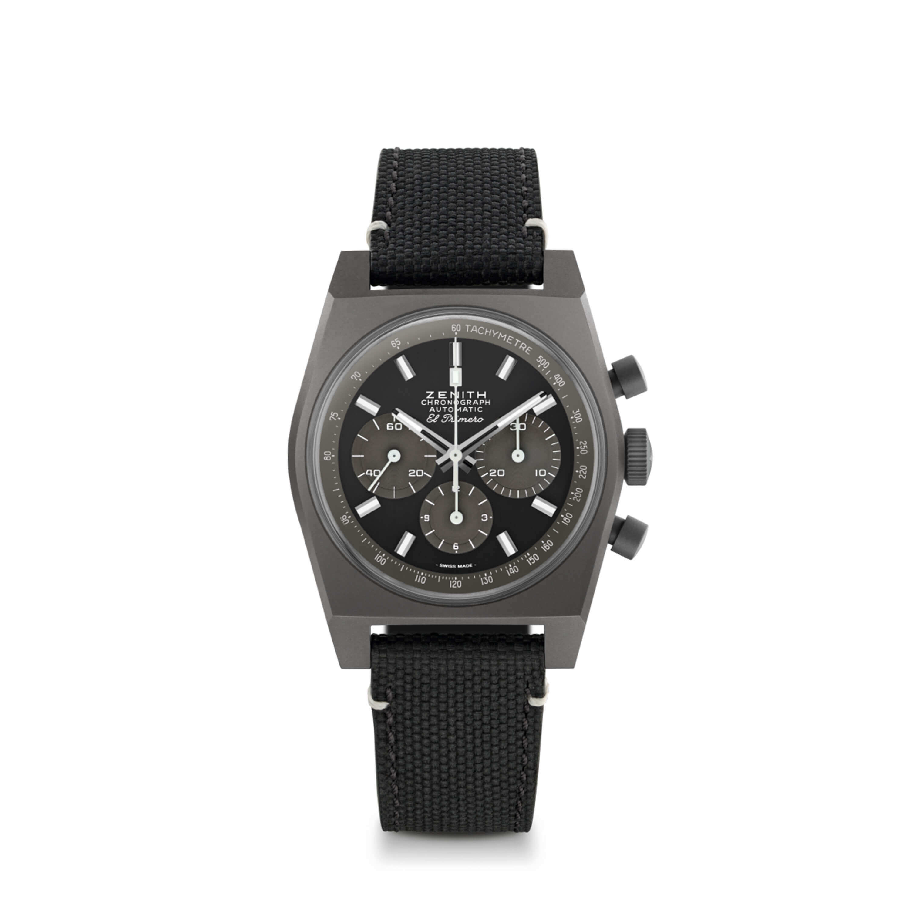 Zenith CHRONOMASTER Revival Shadow Watch Black Dial Black Rubber