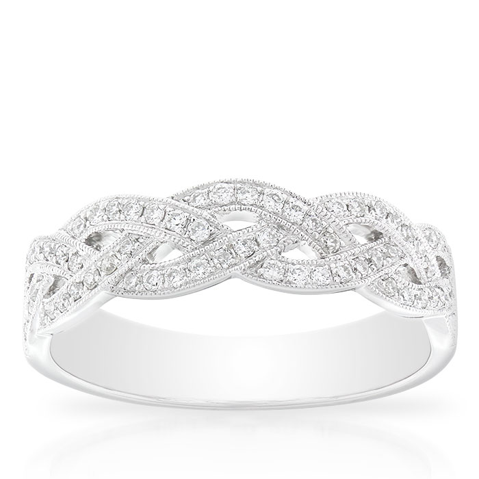 Braid Diamond Ring 14K
