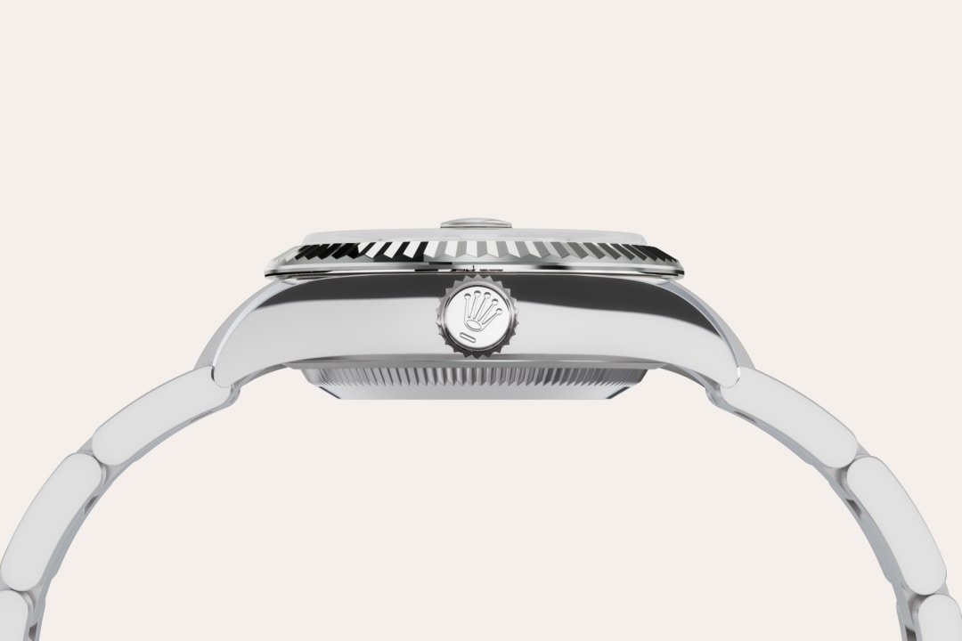 rolex lady-datejust in white rolesor - combination of oystersteel and white gold, m279174-0020 - white rolesor - ben bridge