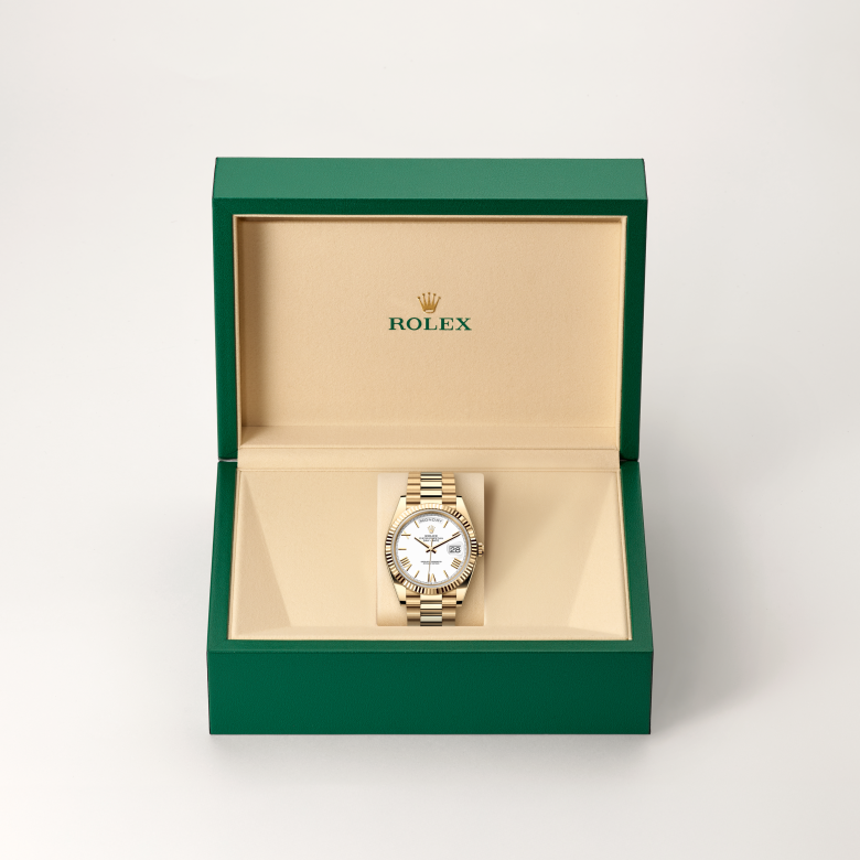 rolex day-date in 18 ct yellow gold, m228238-0042 - in rolex box - ben bridge