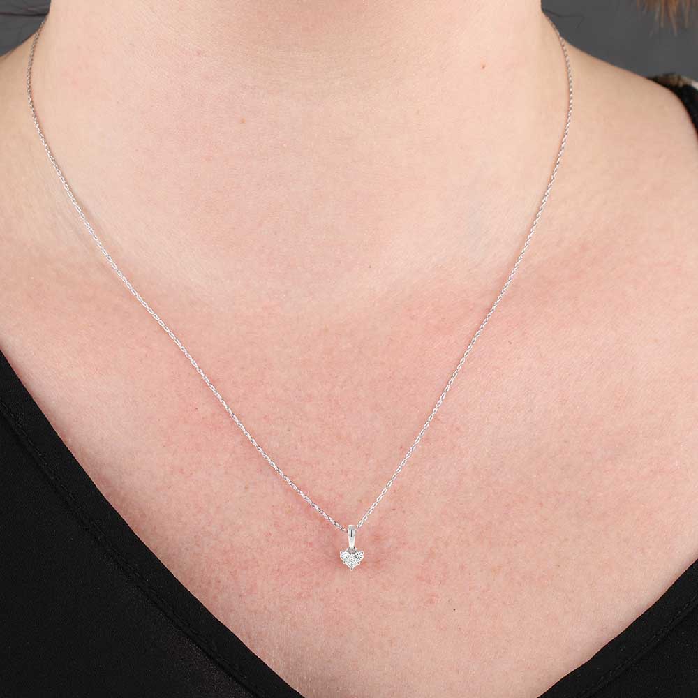 Mini Heart Diamond Pendant 14K