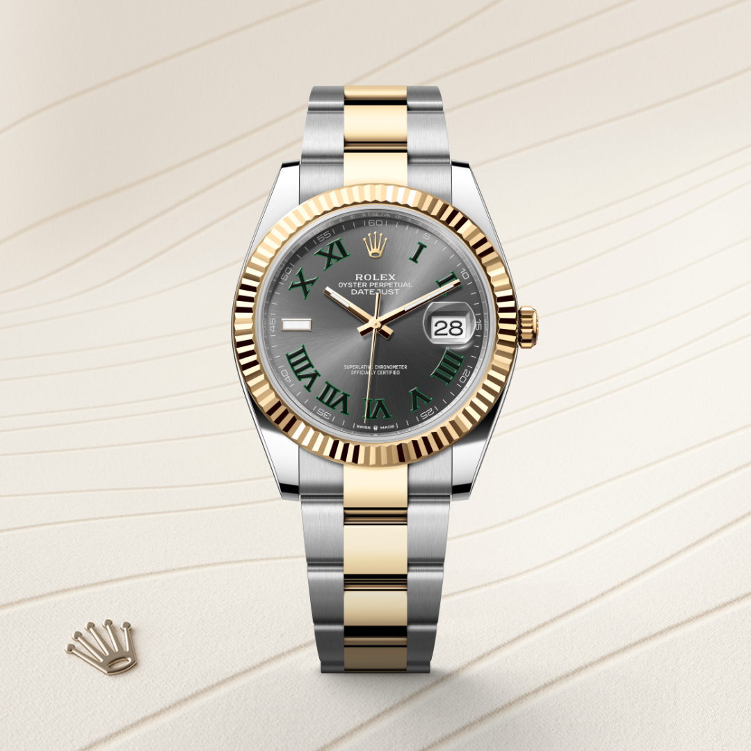 rolex datejust in yellow rolesor - combination of oystersteel and yellow gold, m126333-0019 - watch with background color - ben bridge