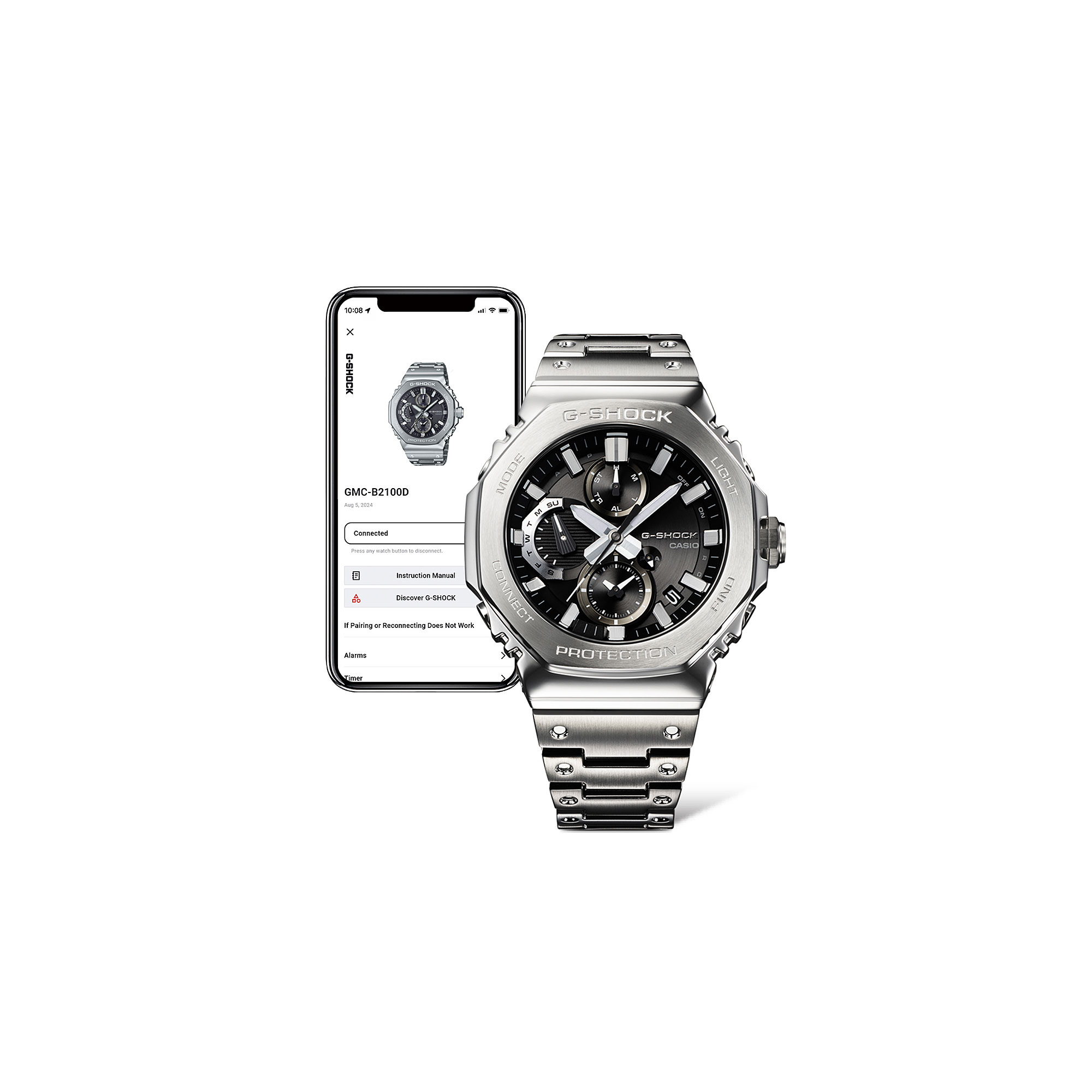  G-Shock GMCB2100D-1A Full Analog Black Dial Watch, 46.3mm