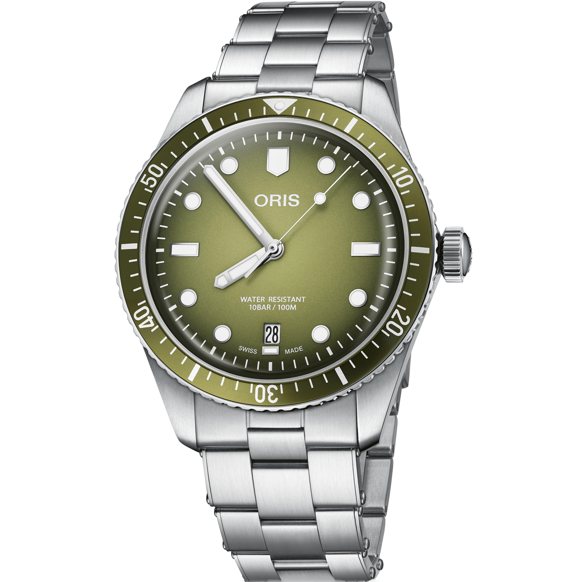 Oris Divers Sixty-Five Date Green Dial Watch, 40 mm