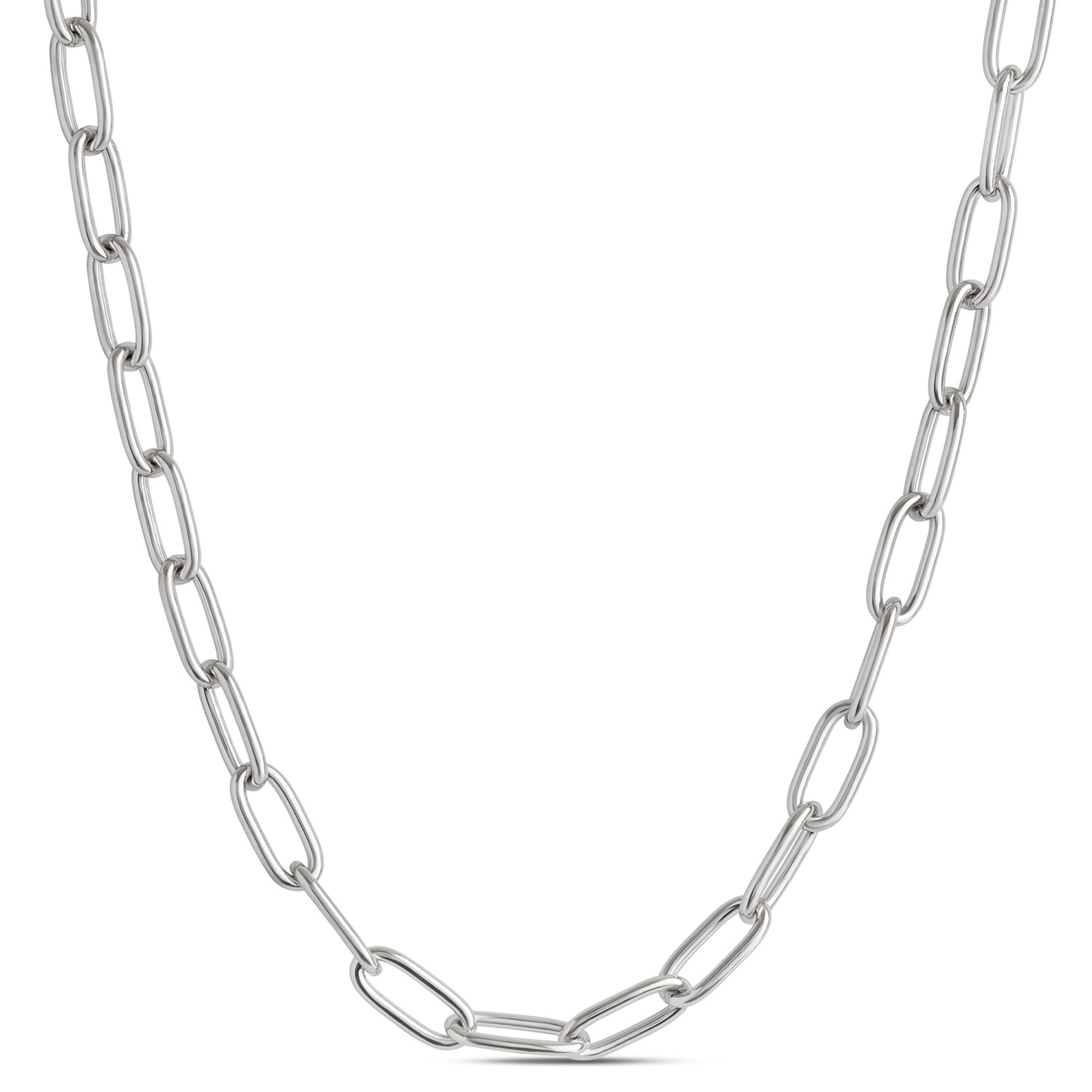 Toscano 20-Inch Paperclip Chain, 14K White Gold