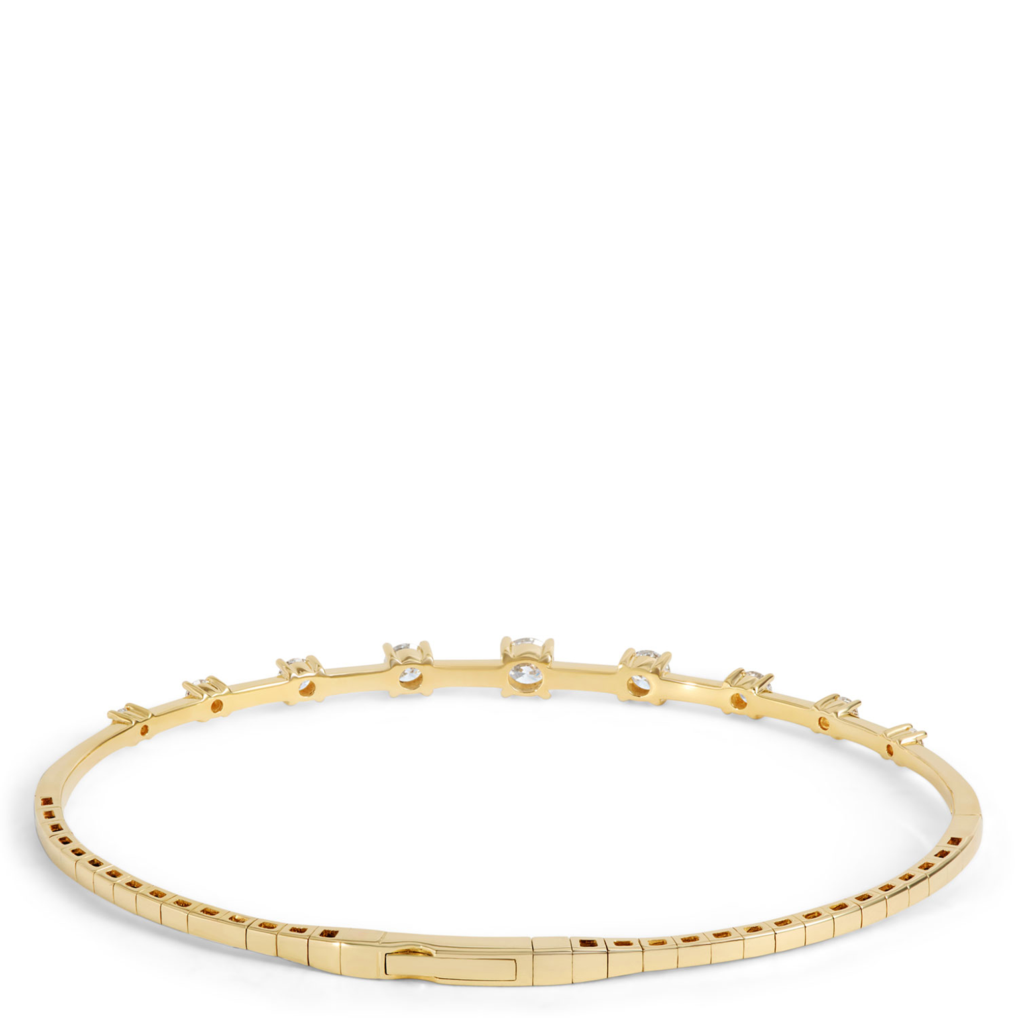 Round Diamond Bangle, 14K Yellow Gold