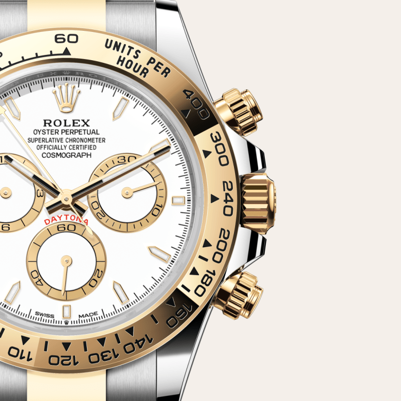 rolex cosmograph daytona in yellow rolesor - combination of oystersteel and yellow gold, m126503-0001 - watch dial - ben bridge