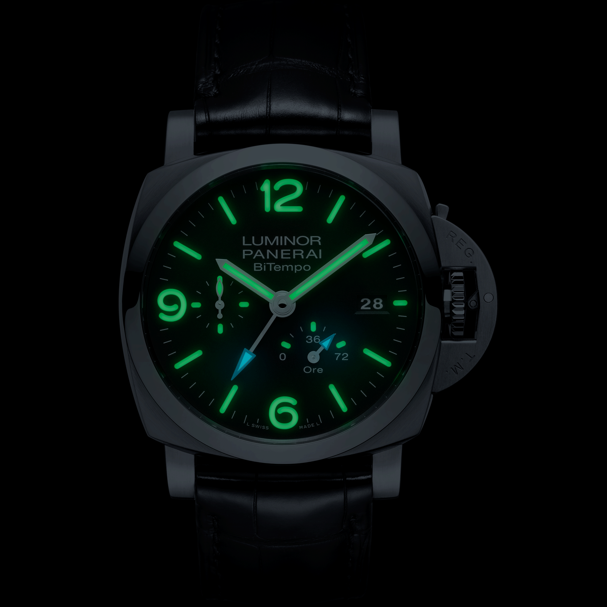 Panerai Luminor Power Reserve GMT Black Dial Watch, 44mm