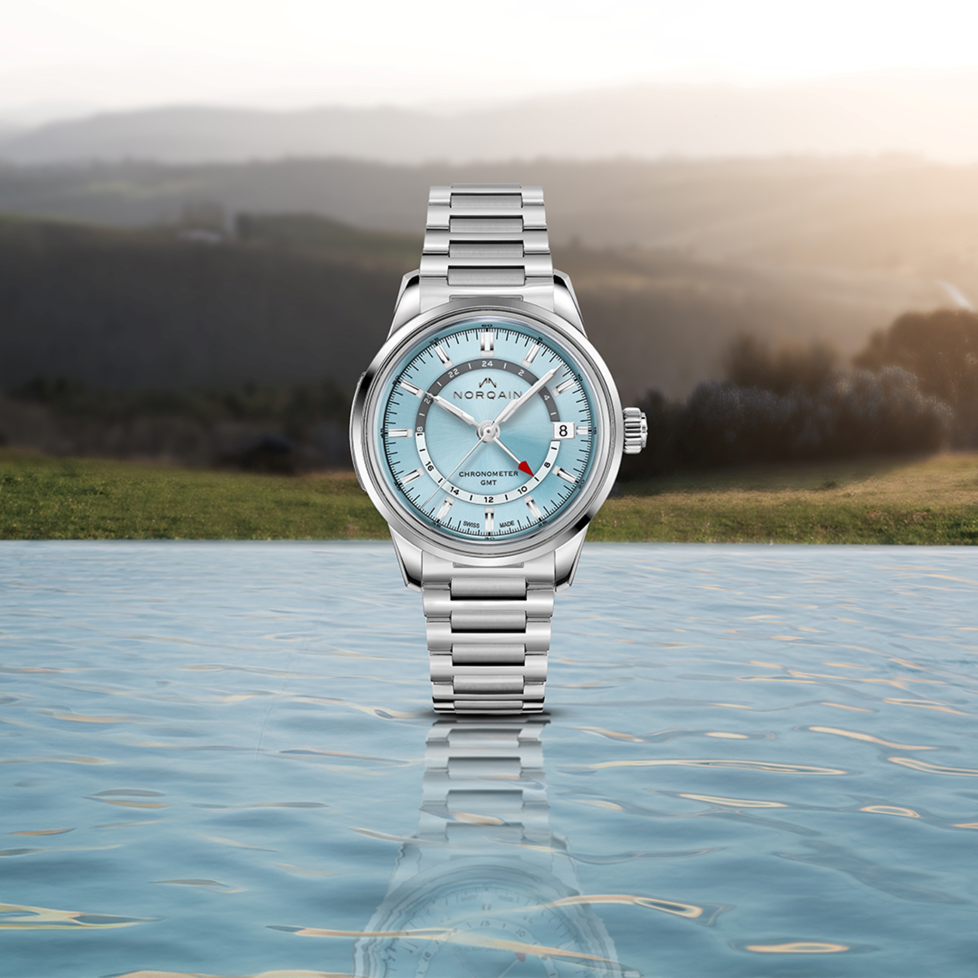 NORQAIN Freedom 60 GMT Blue Dial Watch, 40mm
